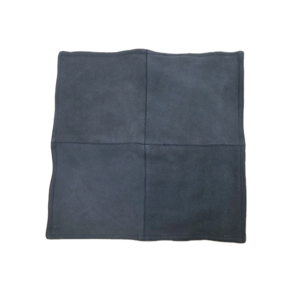Pottery Barn Pieced Suede Leather Pillow Cover ~ 20" X‎ 20" ~ Navy Blue Gray